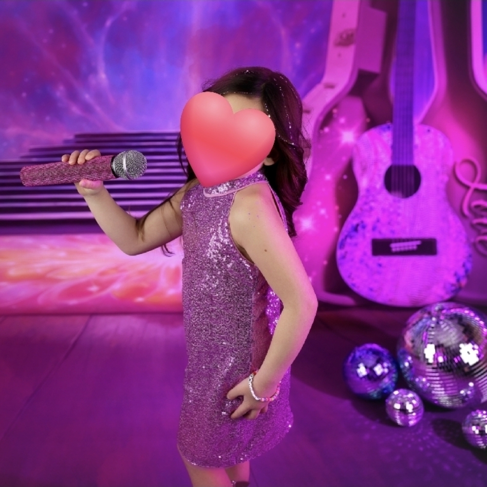 Sparkling Pink Sequin Halter Dress - 5t